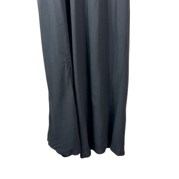 ANINE BING Chelsea Chain Strap Black Midi Dress Size Large Slip Shift Crepe - Picture 10 of 14